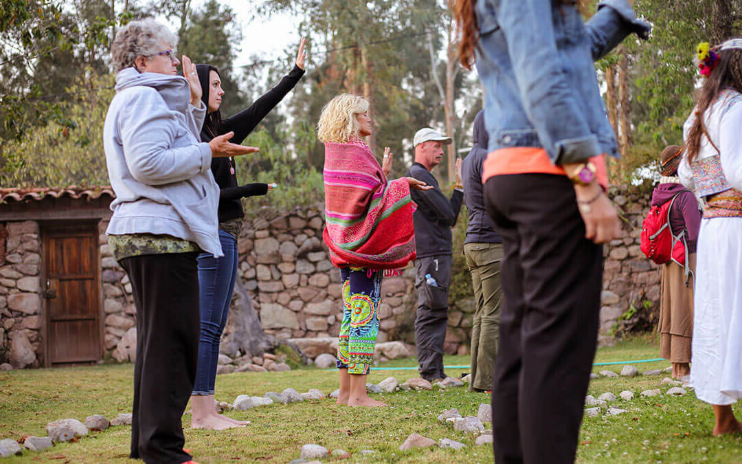 Isabella Stoloff energy healer Standing in a Crowd Receiving an Energy Blessing